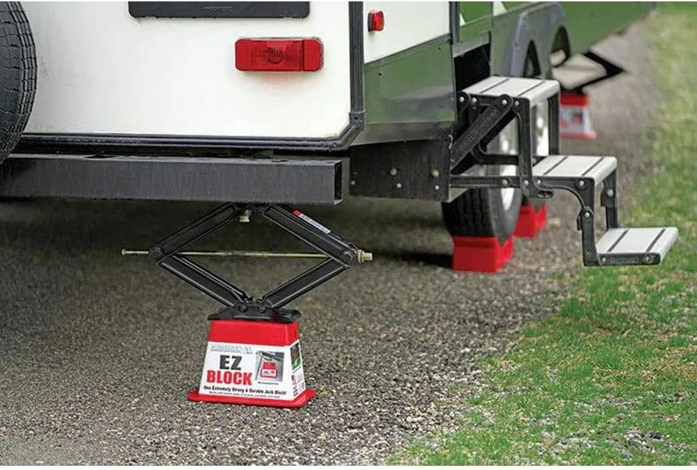 | RV Accessories | 5-Pack Trailer EZ Jack Blocks Leveling System | RV Stabilizer Stands | Heavy Duty Camper Level for RVs | 3621