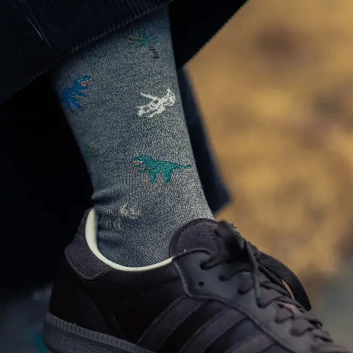 062142085 Dinosaur Pattern Crew Socks L