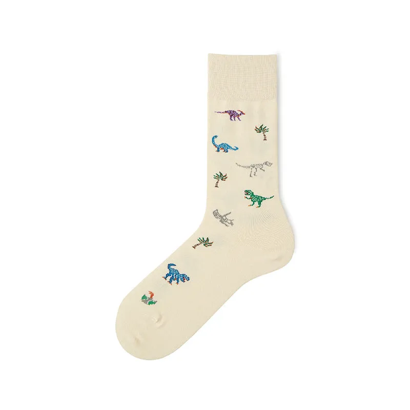 062142085 Dinosaur Pattern Crew Socks L