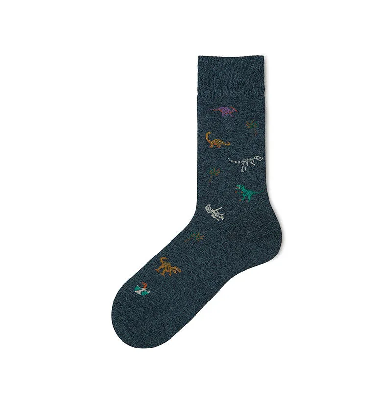 062142085 Dinosaur Pattern Crew Socks L