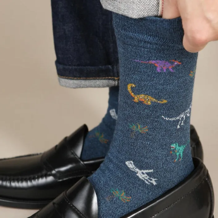 062142085 Dinosaur Pattern Crew Socks L