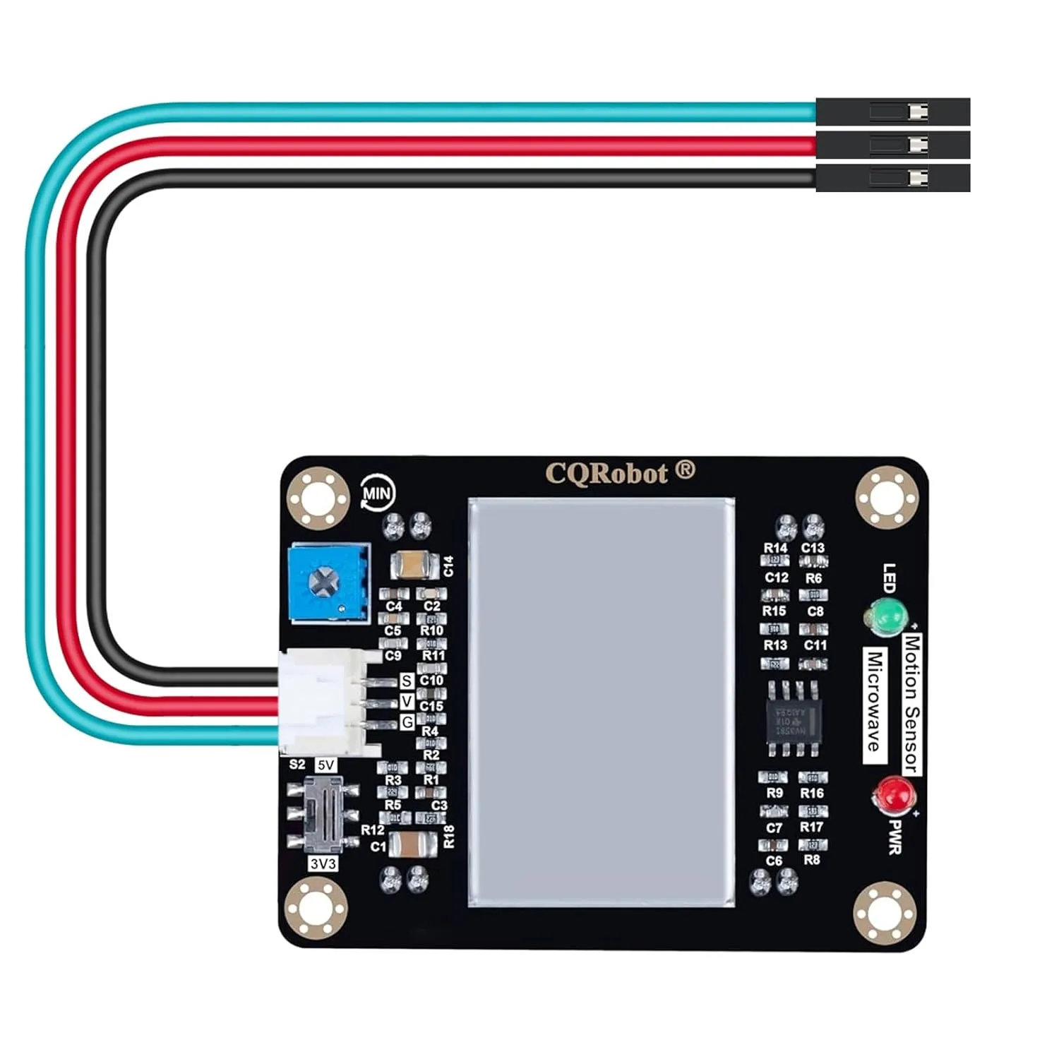 10.525GHz Doppler Effect Microwave Motion Sensor Compatible with Raspberry Pi and Arduino Motherboard. for Industrial, Measurement, Automatic Doors, Smart Lights, Reversing Radar, etc.