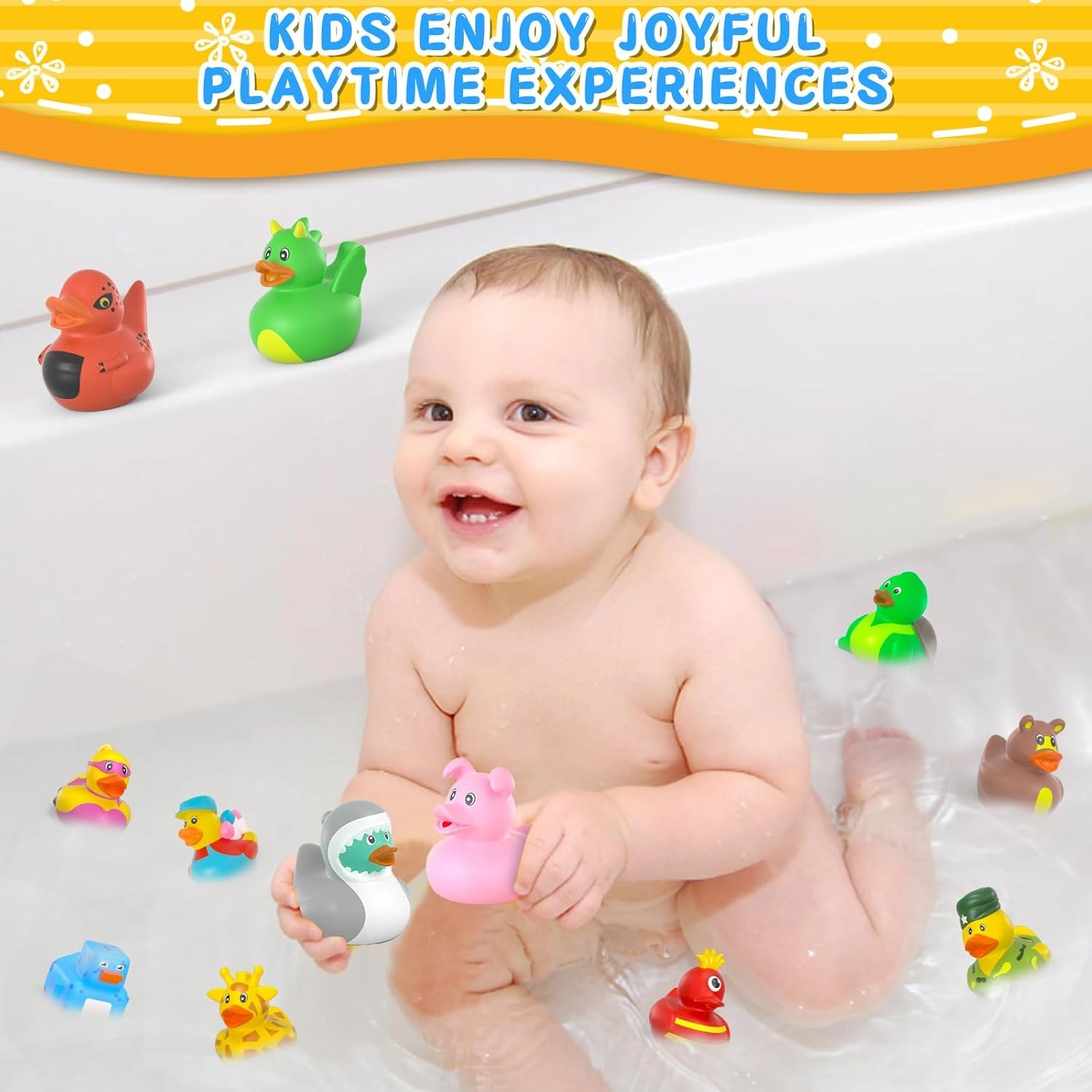 120 Pcs Rubber Ducks in Bulk, Jeep Ducks, Mini Rubber Duckies for Toddler Baby Bath Toys, Kids Bath Pool Toys, Duck Gifts for Birthday Party Favors
