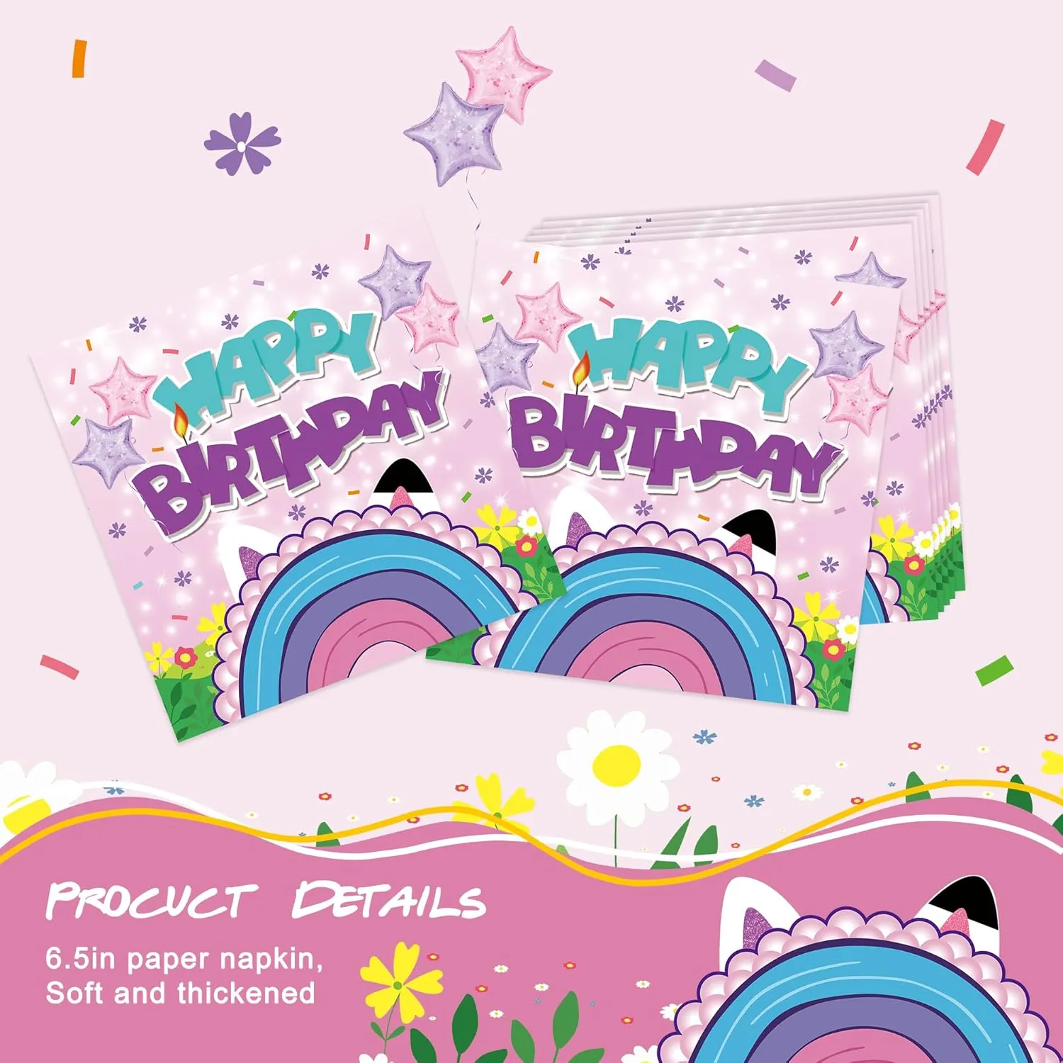 120PCS Dollhouse Party Supplies Cartoon Themed Cute Purple Party Decorations for Girl Happy Birthday Tableware Set Plates Napkins Cups Set for 20 Guests