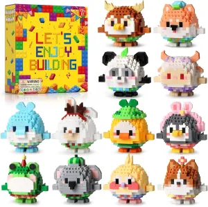 12Pack Animals Party Favors Building Set, 2491PCS Cute Animals Building Blocks for Goodie Bag Stuffers Classroom Prizes, Party Favors Birthday Gift for Kids Boys Girls Student 8 
