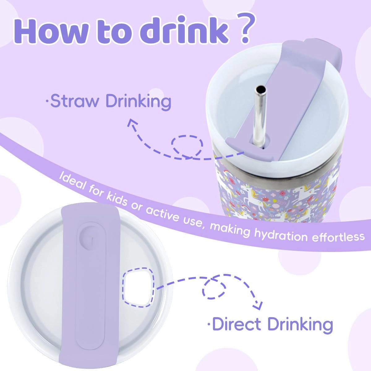 14oz Cute Tumbler with Handle and Straw, Stainless Steel Vacuum Insulated Tumblers, Birthday Gifts for Daughter, Sister, Girls, Keeps Cold for 10 Hours