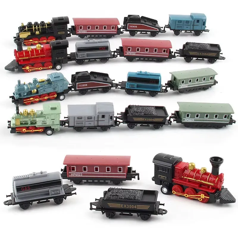 1:60 Scale Alloy Retro Steam Train Model Toy Set