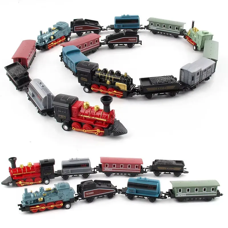 1:60 Scale Alloy Retro Steam Train Model Toy Set