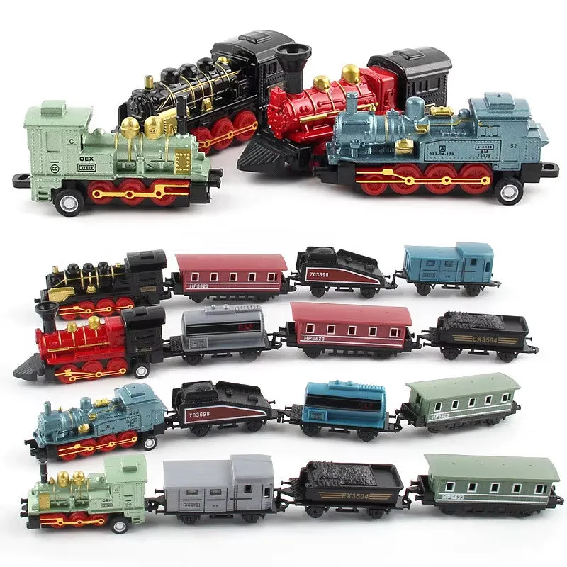1:60 Scale Alloy Retro Steam Train Model Toy Set