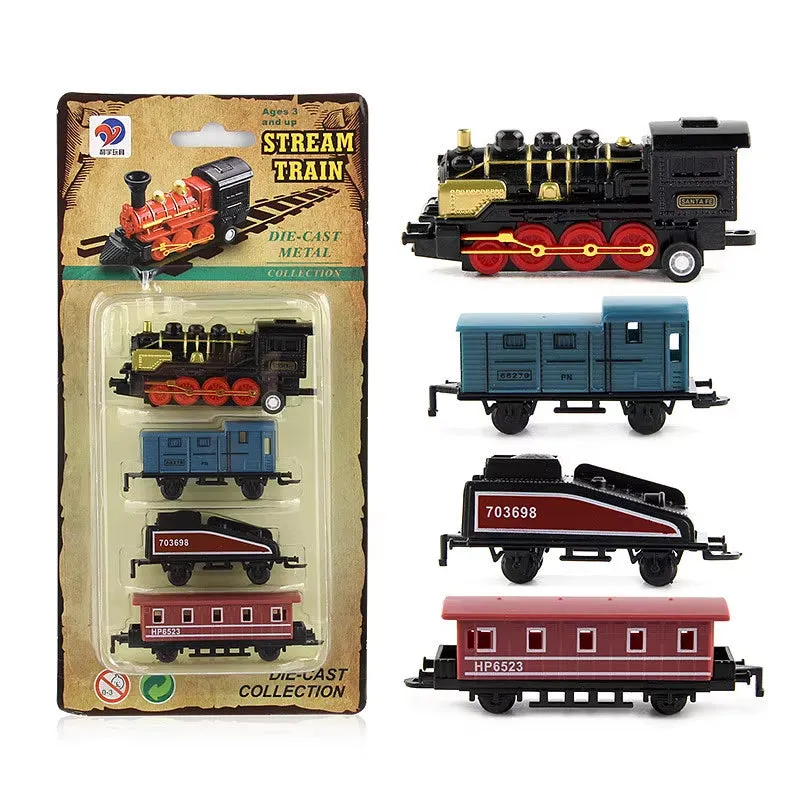1:60 Scale Alloy Retro Steam Train Model Toy Set