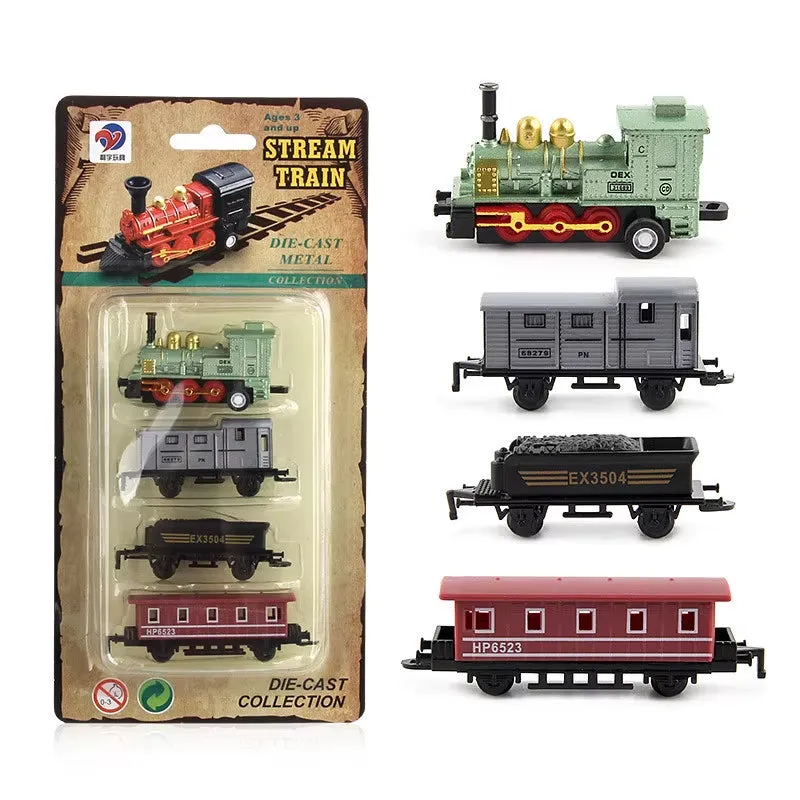 1:60 Scale Alloy Retro Steam Train Model Toy Set