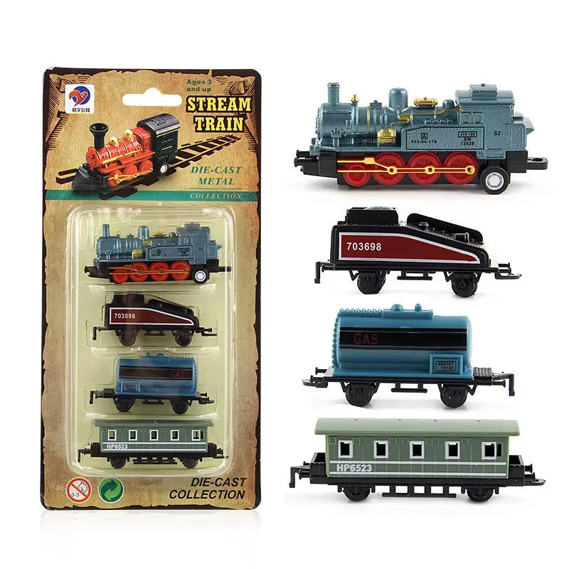 1:60 Scale Alloy Retro Steam Train Model Toy Set