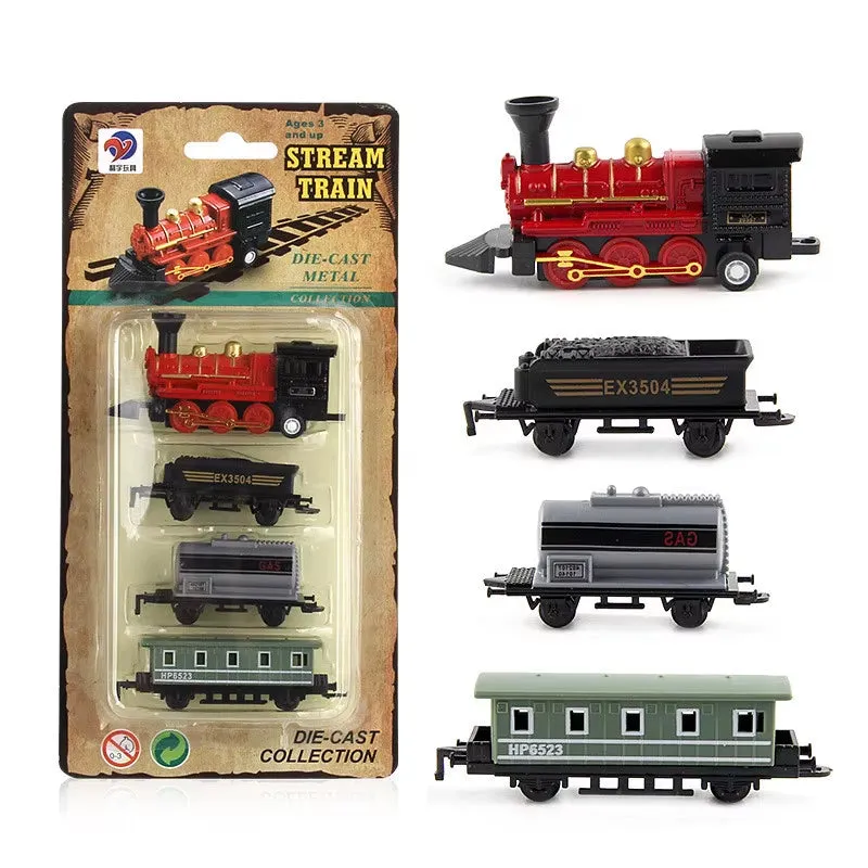 1:60 Scale Alloy Retro Steam Train Model Toy Set