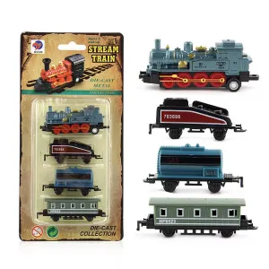 1:60 Scale Alloy Retro Steam Train Model Toy Set
