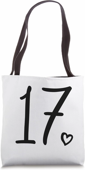 17th Birthday For Girls Seventeen Cute Number 17 Years Old Tote Bag
