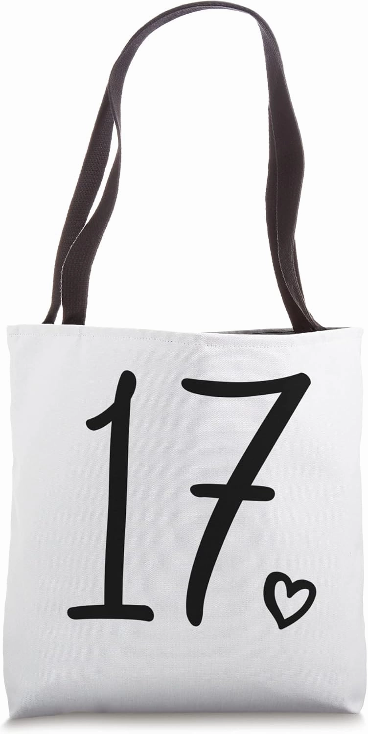 17th Birthday For Girls Seventeen Cute Number 17 Years Old Tote Bag