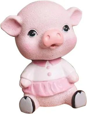 1pc Cute Nodding Pig Decoration for Home Car Creative Piggy Shaking Toy for Drivers Cake Decor for Birthdays Parties