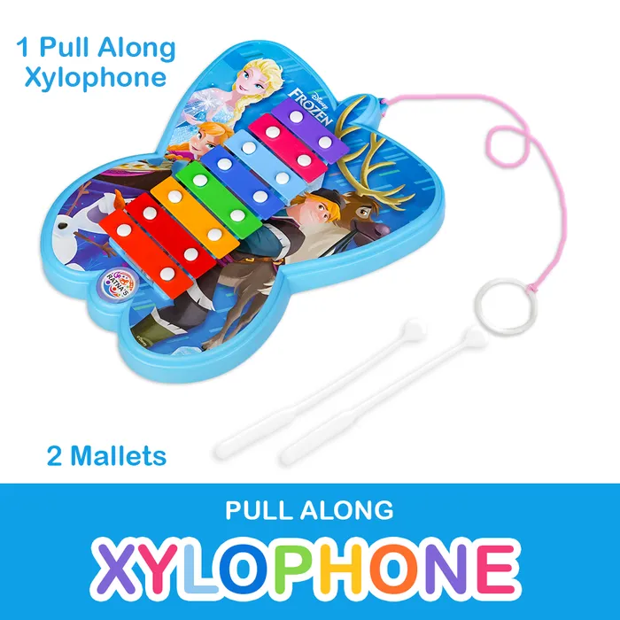 2 in 1 Disney Frozen Pull Along Xylophone with 2 Sticks (1-4 Years)