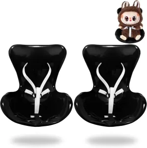 2 Set Car Seat for Dolls, Miniature Air Vent Clip Doll Seat for Car, Cute Car Ornaments for Doll Display, Doll Accessory for Collectors & Interior Decor, Black