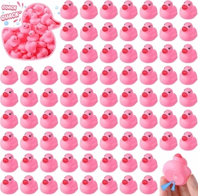 200 Pieces Mini Rubber Duck in Bulk Squeaky Rubber Ducks Bath Toys Tiny Float Bathtub Duckies Baby Shower Party Favor for Birthday Classroom Carnival Prizes Car Decor Supplies (Pink)