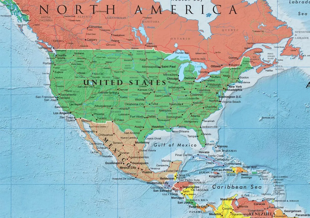 24x36 World and USA Classic Premier 3D Two Wall Map Set (Laminated)