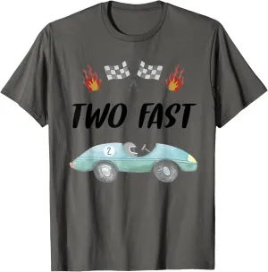 2nd Birthday Two Fast Race Car Second Bday Party Family T-Shirt
