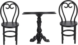 3 Pcs 1:12 Miniature Table Chair Set Dollhouse Furniture for Fairy Garden Boys and Decor