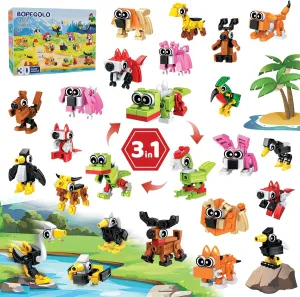 30 Pack Party Favors Building Set for Kids, 750 Pcs Mini Animal 3-in-1 Building Block Kit Sets, Goodie Bags Stuffers for Kids Classroom Prizes Birthday, Best Gifts for Boys Girls Ages 6 