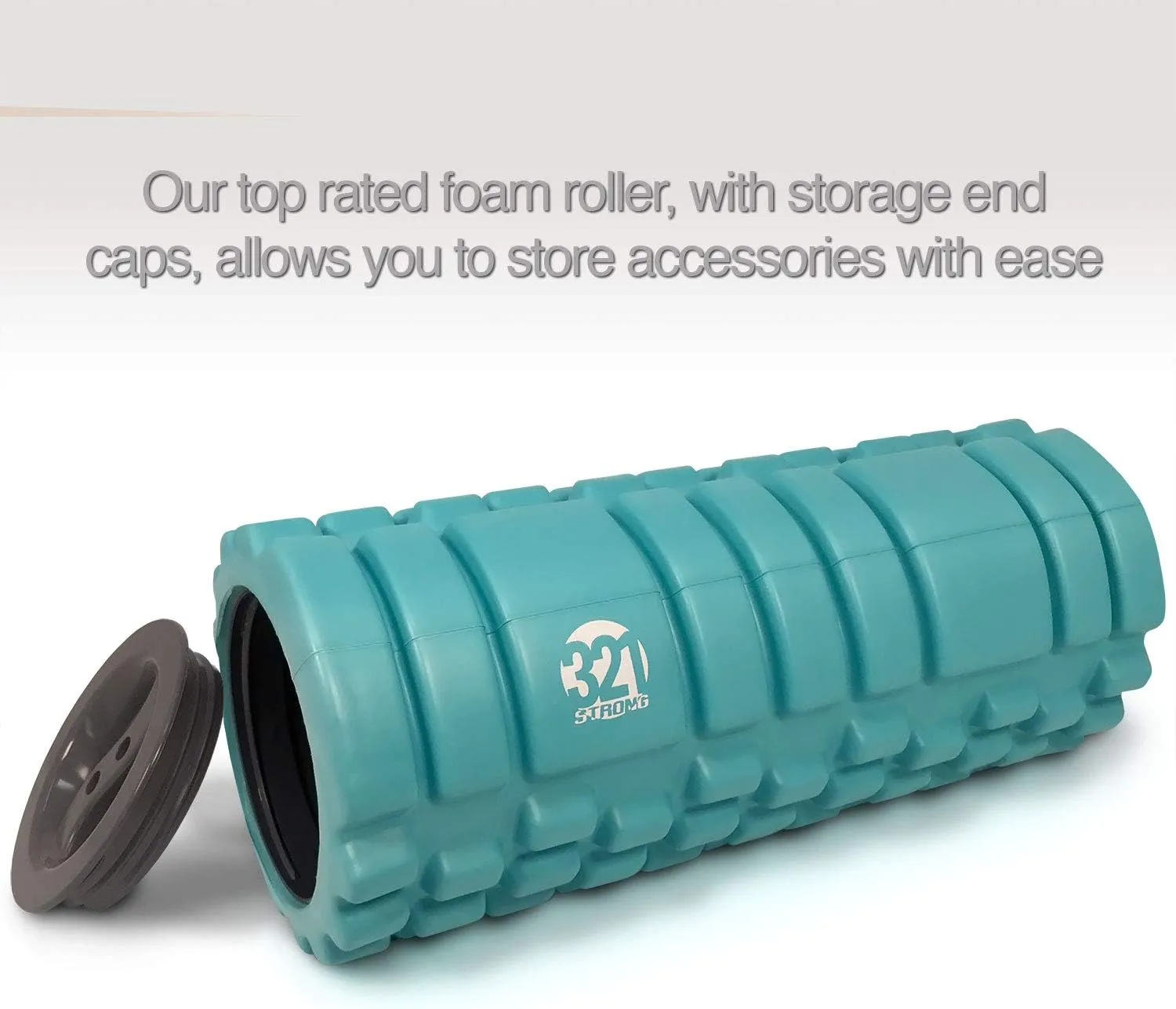321 STRONG 5 in 1 Foam Roller Set with Hollow Core Deep Tissue Massager, Muscle Roller Stick, Stretching Strap, Spikey Plantar Fasciitis Ball, and Carry Bag, with 4K eBook