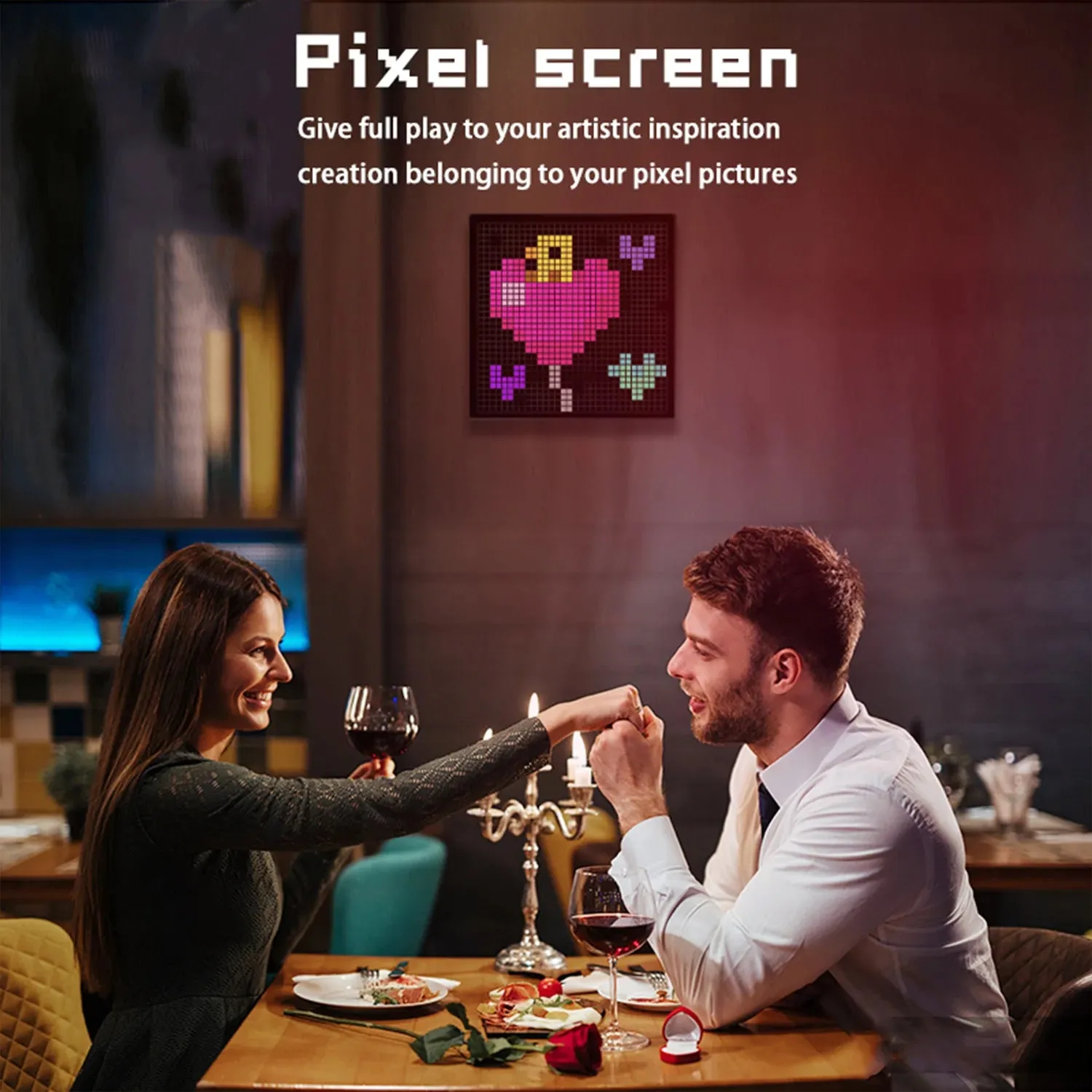32x32 RGB USB Smart LED Matrix Pixel Display, Desktop Screen Text Car Sign, Window APP Control Graffiti Night Light for Home Room