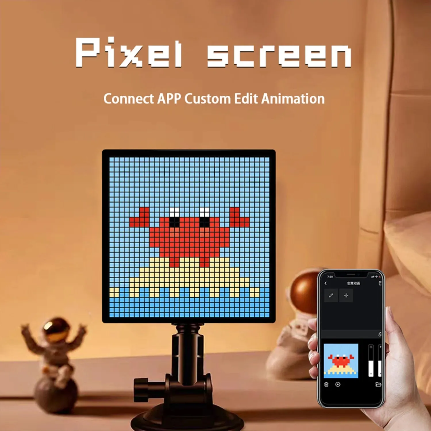 32x32 RGB USB Smart LED Matrix Pixel Display, Desktop Screen Text Car Sign, Window APP Control Graffiti Night Light for Home Room