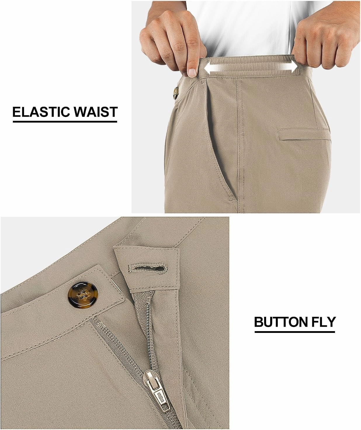 33,000ft Mens Golf Shorts 9 inch Inseam Quick Dry Elastic Waist Classic-Fit Drawstring Dress Shorts Hiking Fishing Business