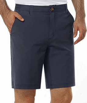 33,000ft Mens Golf Shorts 9 inch Inseam Quick Dry Elastic Waist Classic-Fit Drawstring Dress Shorts Hiking Fishing Business