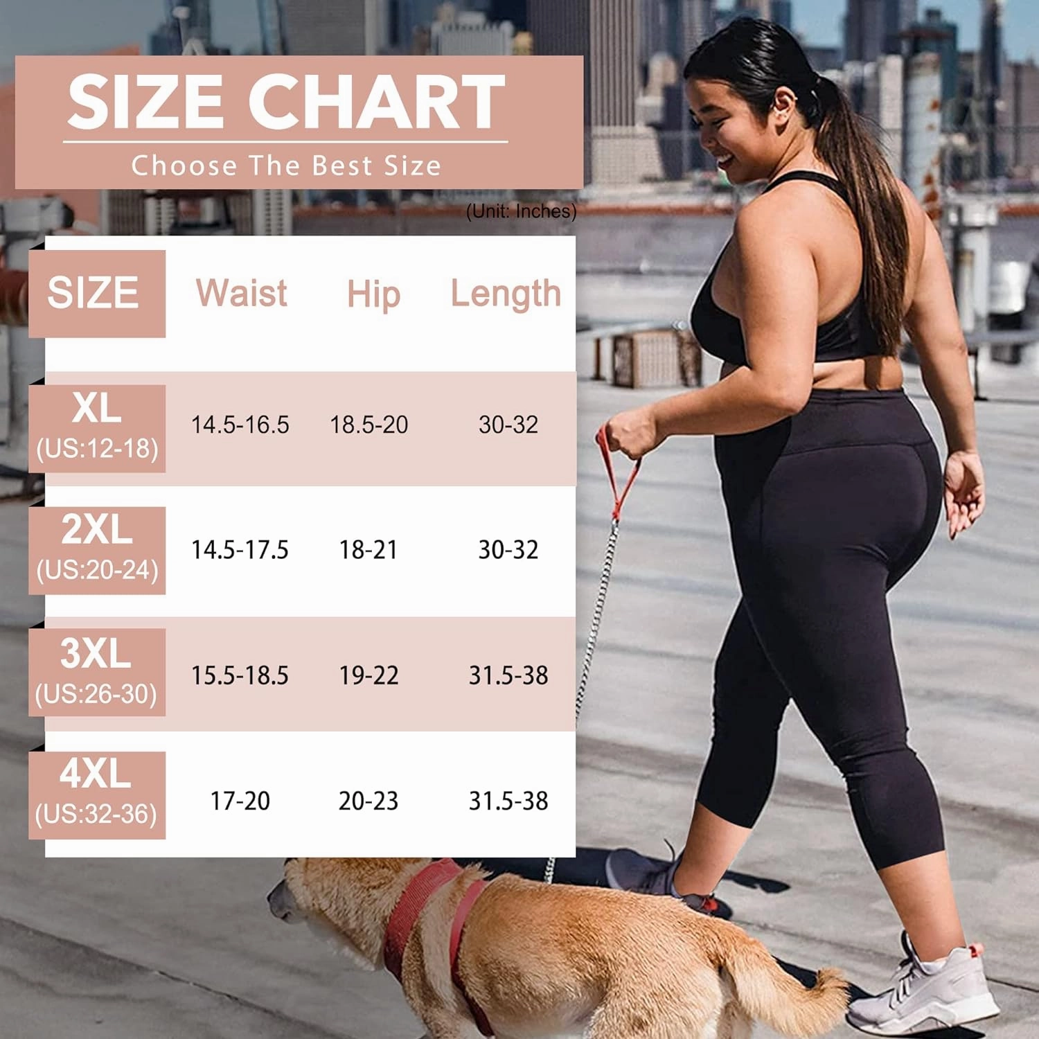 3 Pack Women's Plus Size Capri Leggings High Waist Tummy Control, Stretchy Yoga Workout Pants (XL-4X) - Spandex Elastic Fit