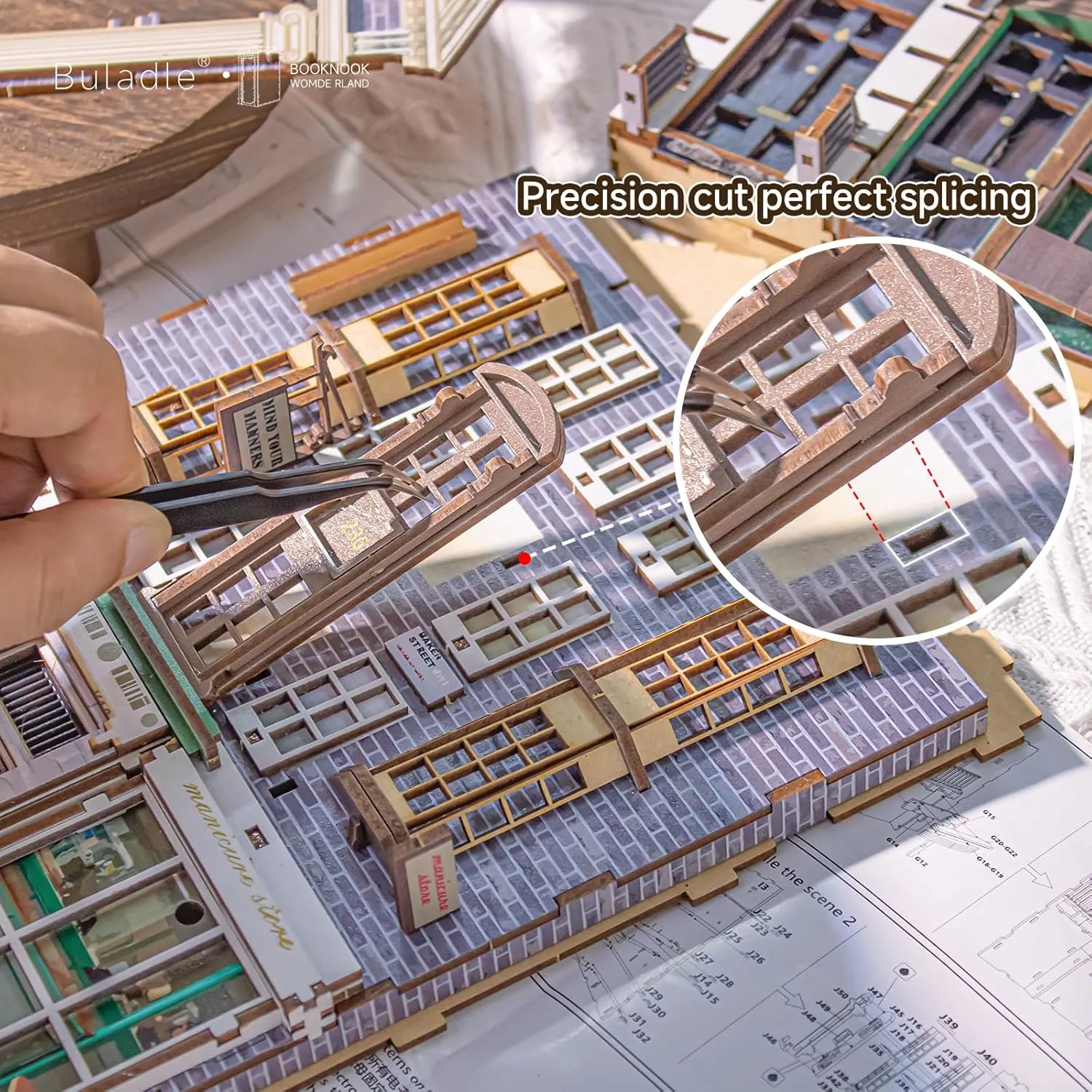 3D Puzzle,DIY Miniature Dollhouse for Collectors and Bookshelf Decorations,DIY Book Nook Kit with Button Light