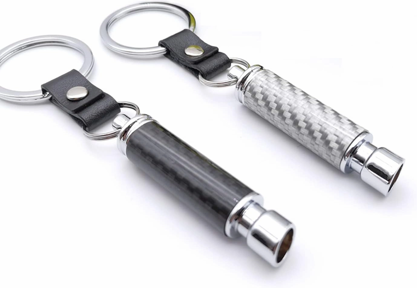 3D Exhaust Pipe Pendant & Keychain Set - Carbon Fiber Classic Gift for Men (2 PCS)