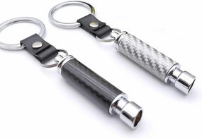 3D Exhaust Pipe Pendant & Keychain Set - Carbon Fiber Classic Gift for Men (2 PCS)