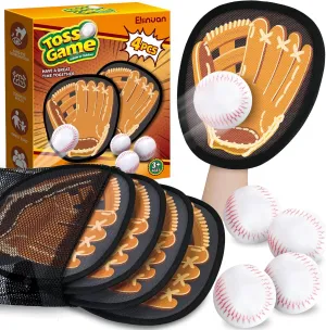 4 Pack Catch Ball Game Set, Outdoor Games for Kids Ages 4-8-12, Kid Baseball Training Glove, Summer Outdoor Toys Pool Beach Backyard Lawn Games for Toddlers Kids Family, Fun Ideal Gifts