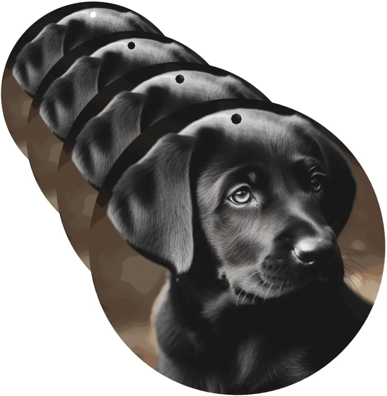4 Pcs Car Air Fresheners Hanging Air Freshener Fragrance Scented Cards Car Aromatherapy Tablets Black Labrador Puppy Car Freshener Car Interior Mirror Pendant Gifts for Women Men