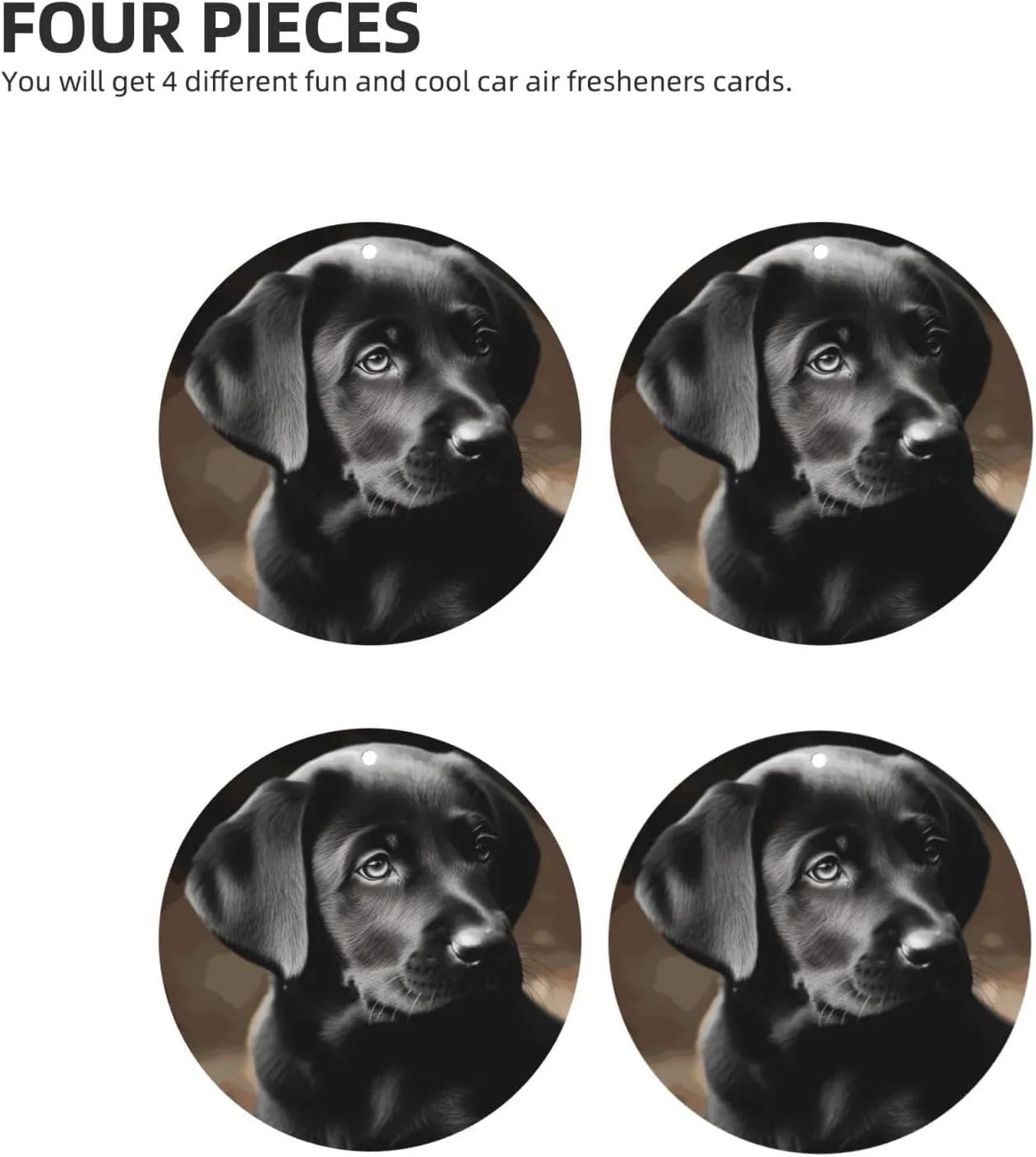 4 Pcs Car Air Fresheners Hanging Air Freshener Fragrance Scented Cards Car Aromatherapy Tablets Black Labrador Puppy Car Freshener Car Interior Mirror Pendant Gifts for Women Men