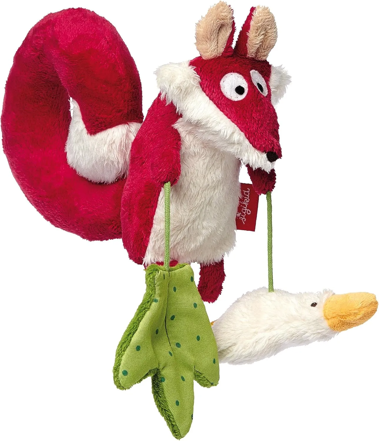 41011 - Fille Et Garçon - Jeu D'activités À Accrocher - Renard Et Son Oie - Écru/brun/vert