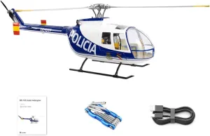 470 Size RC Helicopter, BO105 2.4G 6CH Remote Control Military Helicopter with H1 Flight Controller, 3D/6G Model, 20Minutes Flight Time(RTF Version/Police Paint)