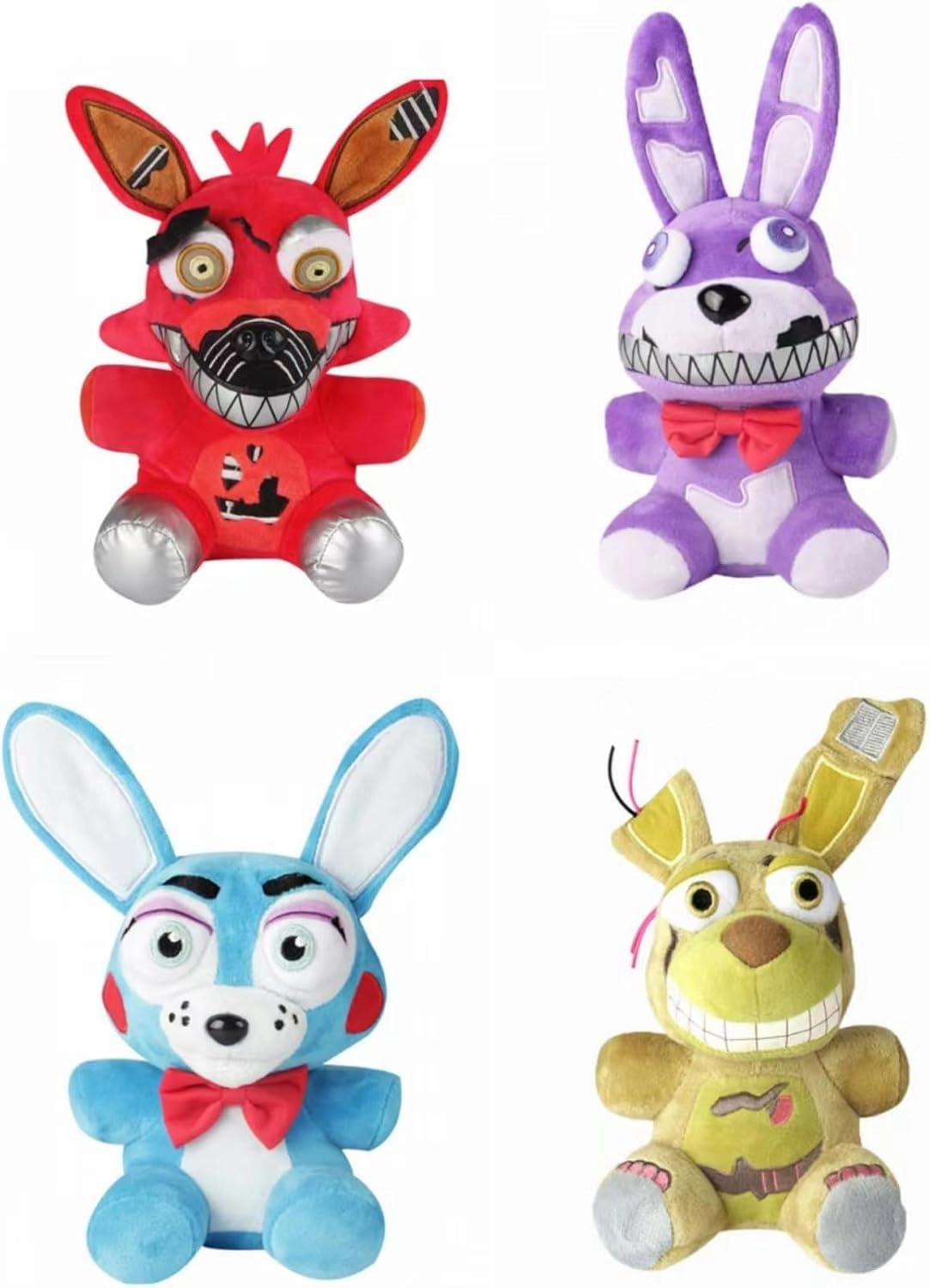 4Pcs Five Nights Spring Nightmare Plushies for Boys and Girls