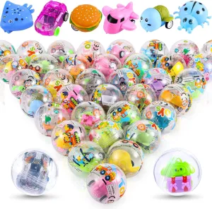 50 PCS Gumball Capsules Toy 2 Inches Contain Filled Pull Back Cars for Claw Machine for Kindergarten Gift Capsules Vending Machine Easter Basket Stuffers (Style 1)