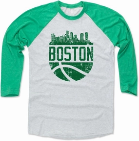 500 LEVEL Boston 3/4 Sleeve Raglan T-Shirt - Boston Skyline Ball