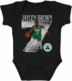 500 LEVEL Jaylen Brown Boston Celtics One-Piece Infant Bodysuit - Jaylen Brown Boston Celtics Number WHT