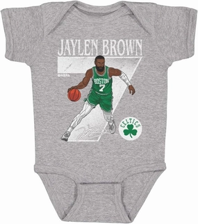 500 LEVEL Jaylen Brown Boston Celtics One-Piece Infant Bodysuit - Jaylen Brown Boston Celtics Number WHT