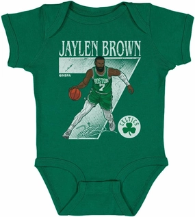 500 LEVEL Jaylen Brown Boston Celtics One-Piece Infant Bodysuit - Jaylen Brown Boston Celtics Number WHT