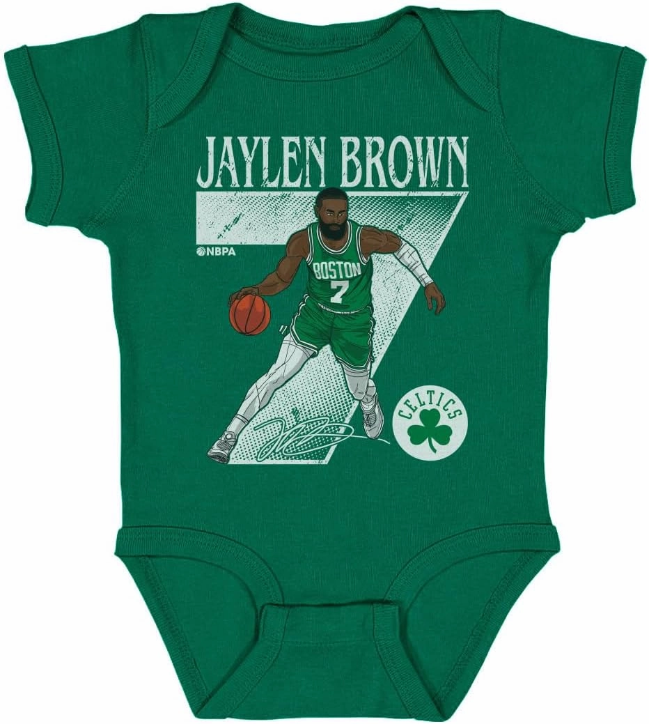 500 LEVEL Jaylen Brown Boston Celtics One-Piece Infant Bodysuit - Jaylen Brown Boston Celtics Number WHT