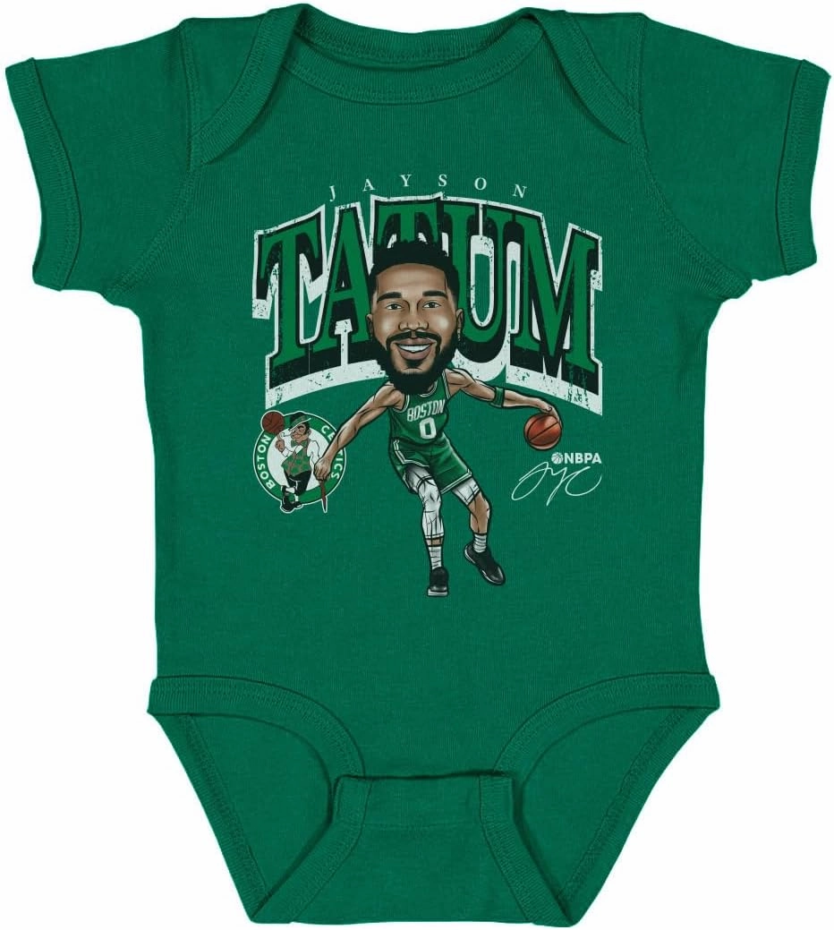 500 LEVEL Jayson Tatum Boston Celtics One-Piece Infant Bodysuit - Jayson Tatum Boston Celtics Cartoon